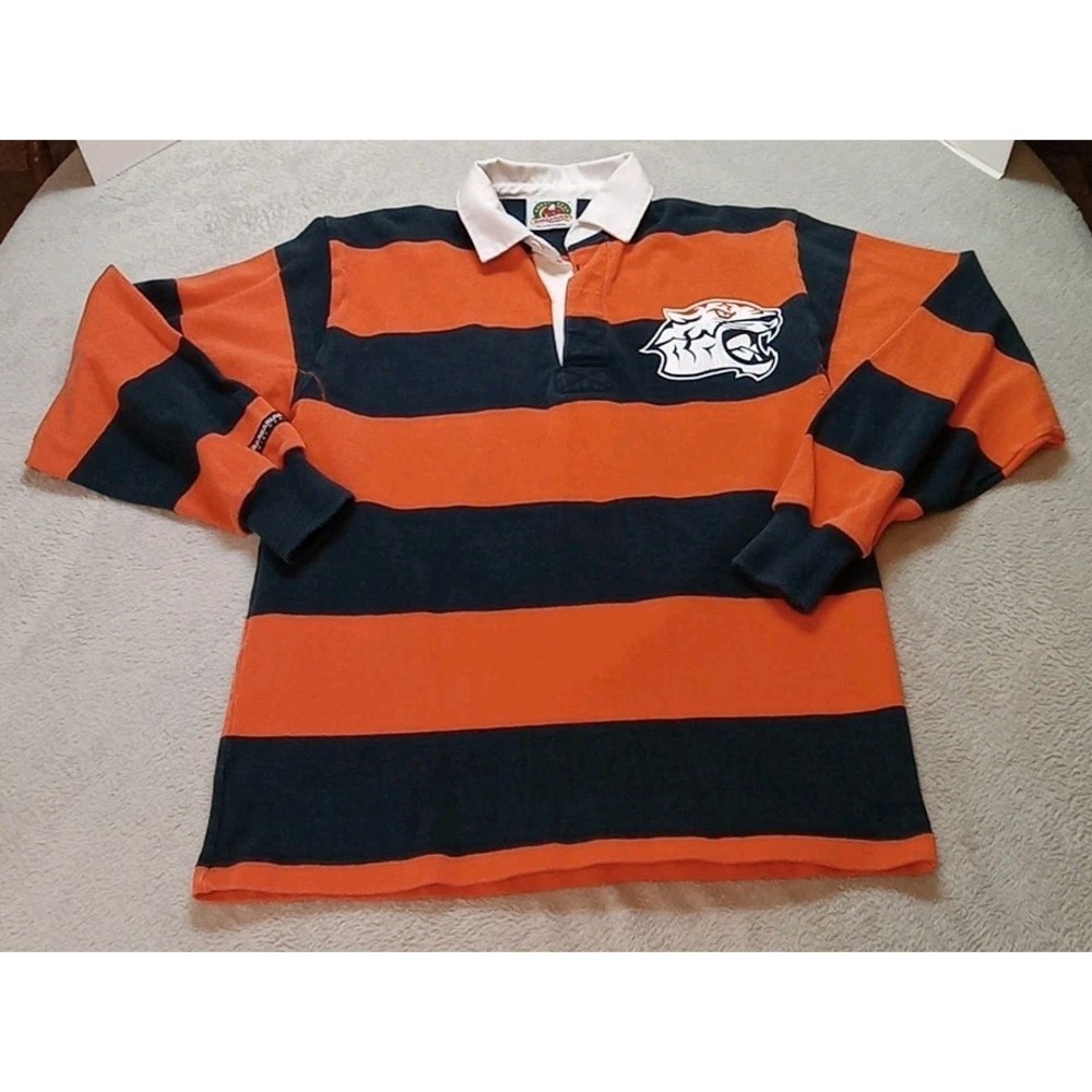 VTG Barbarian Rugby Wear Size Medium Canada Made Stripe Tiger 100% Cotton Rare